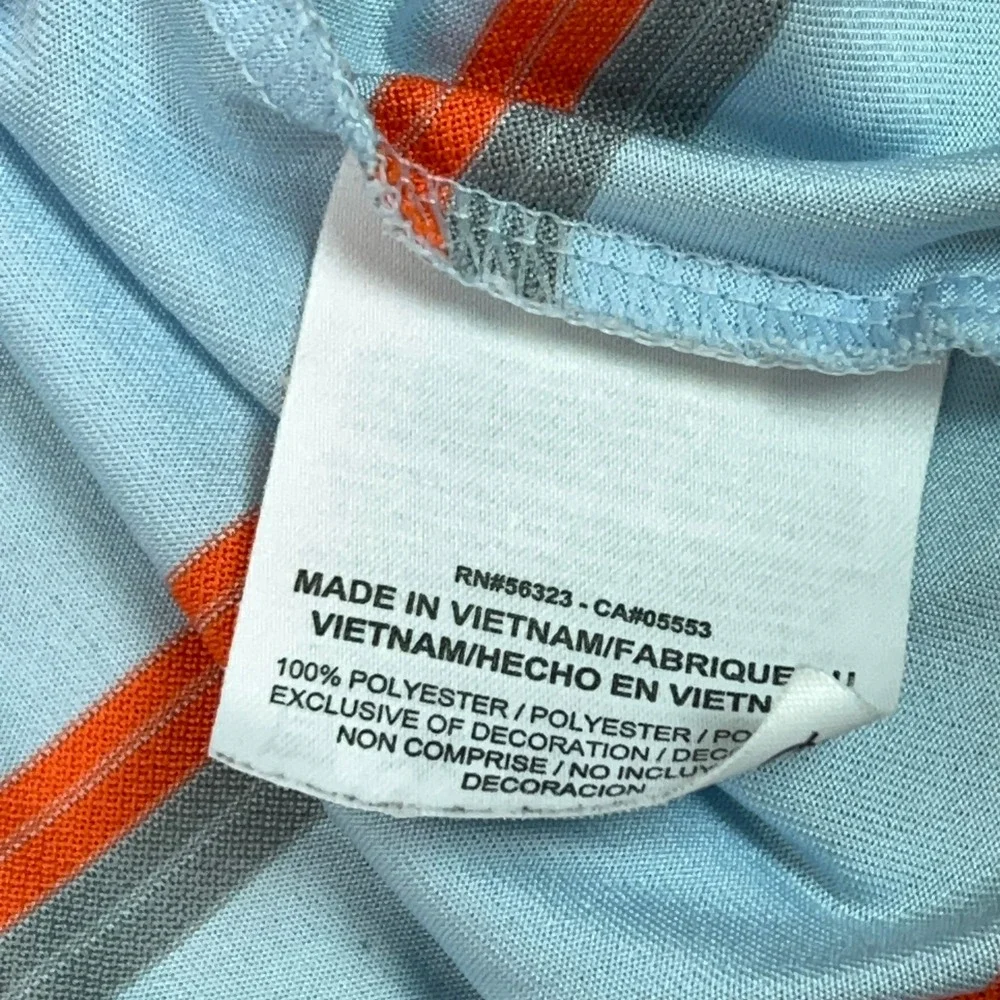 Nike Golf Polo Shirt Mens XXL Blue Orange Striped Dri FIT Tour Performance Logo